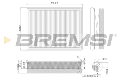 BREMSI - FILTRO Ar LX4729