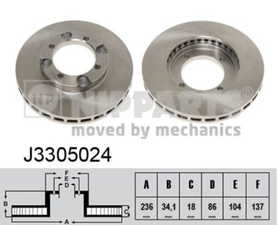 NIPPARTS - DISCO Travao DF3095