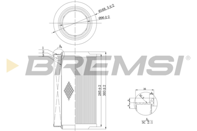 BREMSI - FILTRO Ar LX2059