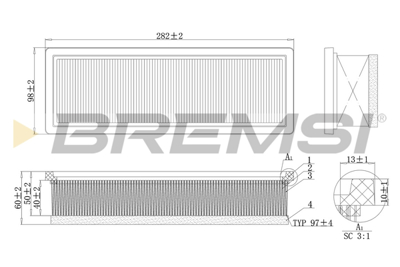 BREMSI - FILTRO Ar LX1827