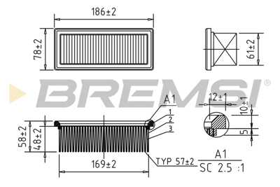 BREMSI - FILTRO Ar LX788