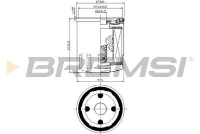 BREMSI - FILTRO Oleo OC976